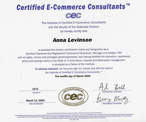 Certified E-Commerce ConsultantT